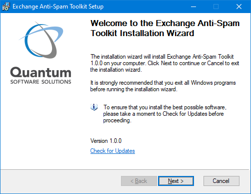Exchange Anti-Spam Toolkit Setup