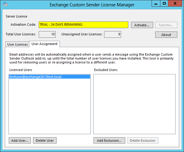 License Manager User Assignment