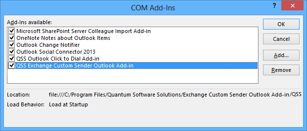 Outlook 2013 COM Add-ins